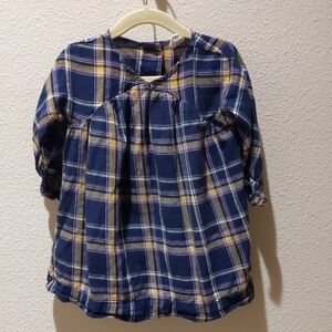 Plaid Kids Shirt - Blue and Yellow